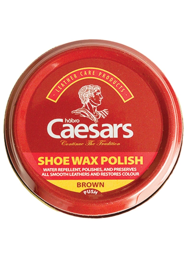 Habro Caesar Shoe Wax Polish Brown Water Repellent Restores Color 50 ML - Image 1